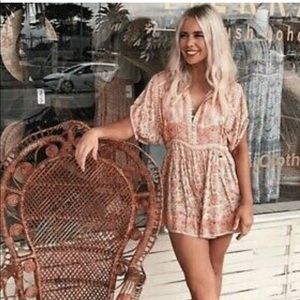 Spell Poinciana Romper in Pink Sz XS